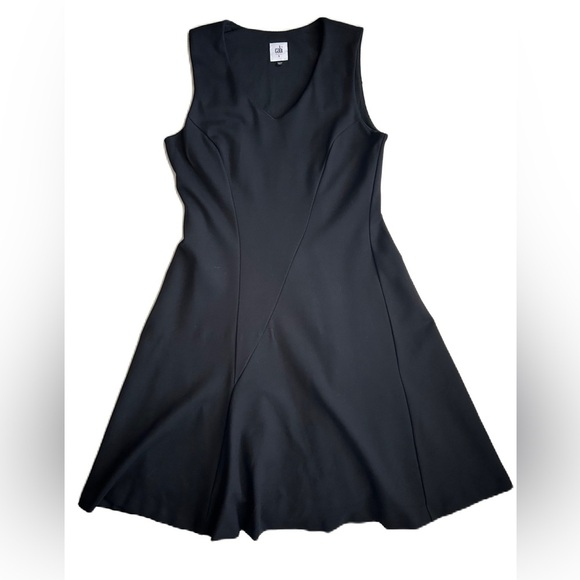 CAbi‎ Women’s Black Ponte Performance Fit and Flare Sleeveless Dress Small #3649 - Picture 1 of 10